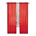GoodGram 2 Pack: Basic Rod Pocket Sheer Voile Window Curtain Panels - Assorted Colors & Sizes (Red, 84 in. Long Pair)