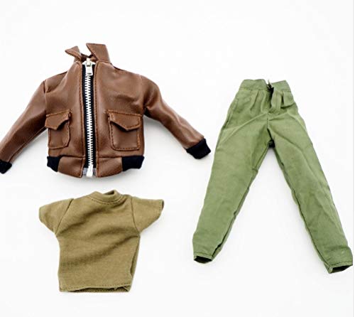 1/6 Scale Clothes Soldier Uniforms Leather Jacket Set Coat for 12" Male Military Action Figure Body &Cloth for Ken Doll - Thumbnail 3