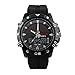 Solar Watches for Men, JIGE Solar Powered Quartz Watch 2 Display Multifunctional Sports Watch (Black)