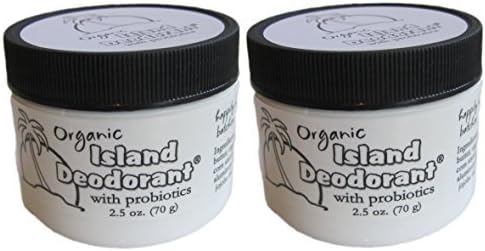 Organic Island Deodorant with Probiotics - 2.5 oz Natural Deodorant Cream (2 pack) by Island Deodorant