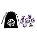 Haxtec Metal DND Dice Purple Silver with PU Leather Dice Bag D&D Dice Set for RPG Compatible with Dungeons and Dragons Gifts TTRPGs-Silver Royal Purple