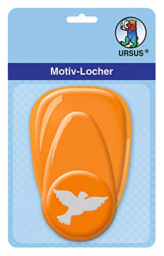 Ursus 19480017 Motif Hole Punch with Lever, Medium, Dove Approx. 25.4 mm Orange