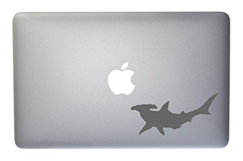 Hammerhead Shark Vinyl Decal for Macbook, Laptop or other device 5 Inch (grey)