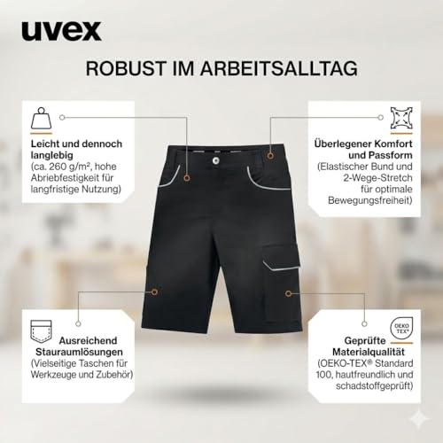 Uvex Tune-up Light Men's Work Shorts - Lightweight 2-Way Stretch - Bermuda Shorts