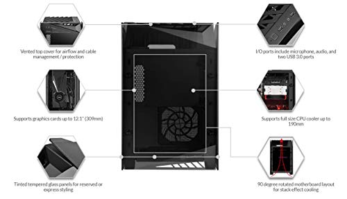 SilverStone Technology Mini-ITX Computer Case with Tempered Glass and Vertical Design LD03B