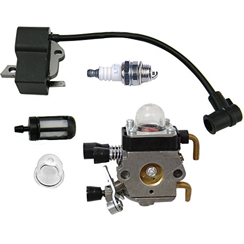 Hipa Carburetor + Ignition Coil + Spark Plug + Primer Bulb + Fuel Filter for STIHL FS75 FS80 FS85 FC85 HT70 HS75 HL75 HT75 HS80 String Trimmer Brush Cutter