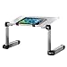 RAINBEAN Adjustable Laptop Table Stand for Bed,Portable Vented Lap Desk with Mouse Pad Side Compatible Notebook Tablets MacBook,Foldable Tray Table for Couch and Sofa,Aluminum Ergonomics Design-Silverthumb 3