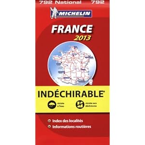 Michelin Tear-Resistant Map #792 France (French Edition)