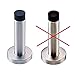 TLBTEK Silver Stainless Steel Door Stopper with Sound Dampening Rubber Bumper,Chrome Wall Mounted Modern Door Stops,Brushed Finish Door Stop for Wall Protector with Hardware Screws 3.7inch (6pcs)