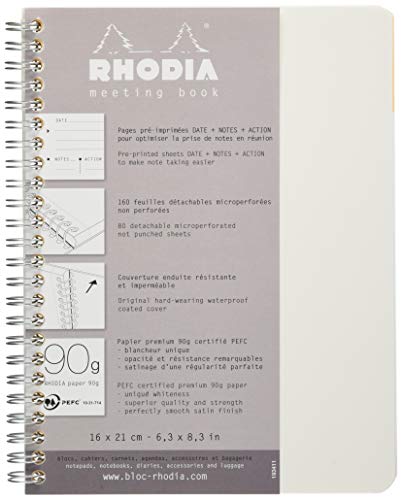 Rhodia Wirebound Meeting Book, A5+, Pre-printed