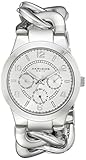 Akribos XXIV Women's AK531SS Ultimate Quartz Multifunction Silver-tone Twist Chain Bracelet Watch