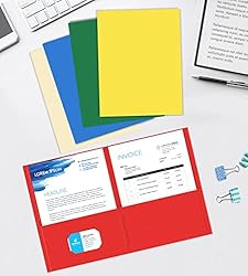 Two Pocket Folder, HERKKA 125 Pack 2 Pocket Folders