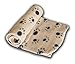RZA Pet Blanket for Dog Cat Animal 39 x 27 Inches Fleece Black Paw Print All Year Round Puppy Kitten Bed Warm Sleep Mat Fabric Indoors Outdoors (Tan)