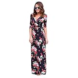 Kshion Women V Neck Boho Long Maxi Evening Party Beach Dress Floral Sundress