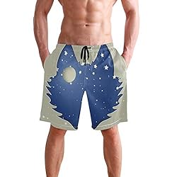 Men's Summer Cool Swim Trunks Quick Dry Abstract