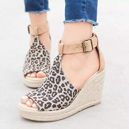 Women Sandals Summer,Women Fashion Dull Polish Sewing Peep Toe Wedges Hasp Sandals Flatform Shoes Yellow