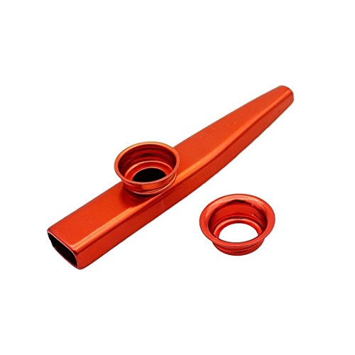 Botrong Metal Kazoos Musical Instruments Flutes for Kids,Guitar, Ukulele, Violin, Piano Keyboard (Red)