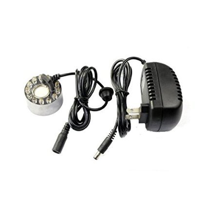 UPSTORE 12 LED Lights Mist Maker Fogger Replacement Mister Ultrasonic Mist Maker Water Fountain Pond Fog Machine with Power Supply - Thumbnail 2