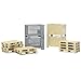 Bruder 02415 Logistics Set with Pallets, Warehouse and Trailer Bins, and Forklift Crates, 14 Piece Set