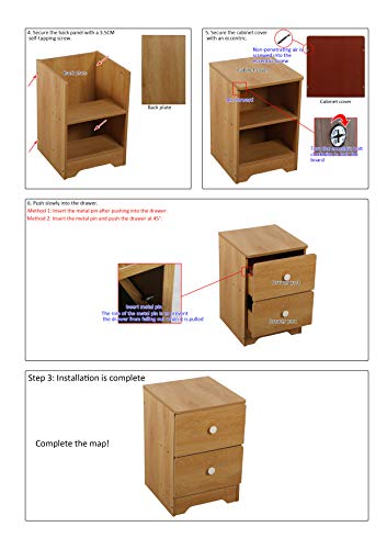 FimKaul White Nightstand with 2 Drawers - Bedside Furniture & Accent End Table Chest for Home, Bedroom Accessories, Office, College Dorm - Thumbnail 4