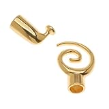 22K Gold Plated Glue-In Sliding Toggle Clasp Small 'Spiral' Fits 6.2mm Cord (1)