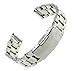 RECHERE Stainless Steel Bracelet Watch Band Strap Straight End Solid Links Color Silver (18mm)