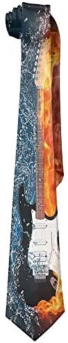 Men's Classic Casual Red Blue Fire Water Guitar Skinny Silk Tie Necktie Fashion Gift Weddings Gentleman Groom Business