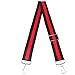 Wide Shoulder Strap Adjustable Replacement Belt Guitar Style Cross body Handbag Purse Strap (Silver Hook-Black red Black)