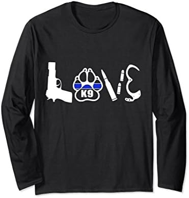 Unisex Police k9 dog t-shirt i love my dog police christmas gift Medium Black