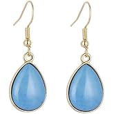 Navy Blue Earrings Blue Dangle Earrings for Women Waterdrop Dangle Earring Hook Turquoise Gemstone Tear Drop Earring Fashion Jewelry Gifts