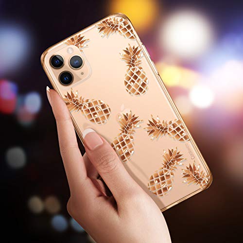 Coolwee For Iphone 11 Pro Max Case Rose Gold Pineapple Floral Case Women Girl Men Foil