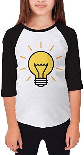 Shenmm Cute Lightbulb Boys&amp;Girls Middle Raglan Round Collar Tee