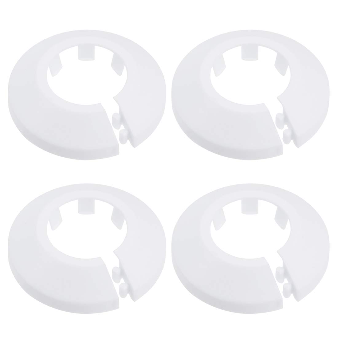 sourcing map 25mm Pipe Cover Decoration PP Plastic Water Pipe Escutcheon White 4pcs