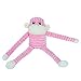 ZippyPaws - Spencer The Crinkle Monkey Dog Toy, Squeaker and Crinkle Plush Toy - Pink, Small primary