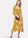 Milumia Women's Button Up Split Floral Print Flowy Party Maxi Dress Medium M-Yellow-White