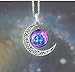 Joyplancraft Galaxy Necklace Hollow Out Crescent with Blue Purple Star Galactic Cosmic Moon Necklace
