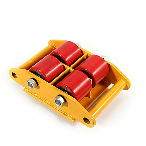 6T 4 Rollers Machinery Mover with 360°Rotation Wheel 13200 LB Industrial Dolly Skate Mover for Furniture Heavy Machinery (Yellow) - Thumbnail 6