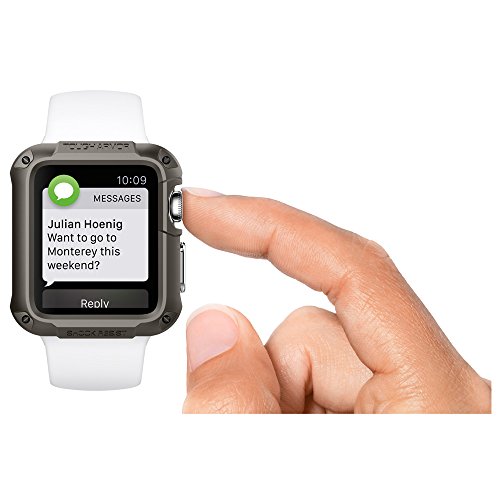 Spigen Tough Armor Designed for Apple Watch Case and Built in Screen Protector for 42mm Series 1 (2015) - Gunmetal - Thumbnail 5