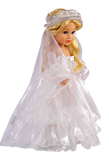Doll Dress For 18 Inch American Doll White Floor Length Princess Bride Wedding Dress With Veil Sleeves For Amercan Girl