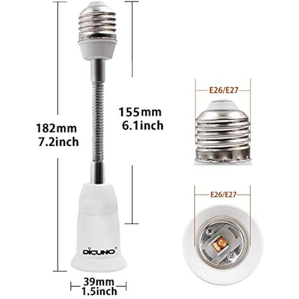 E26/E27 Socket Light Sockets Extender Adapter, To Flexible Extension