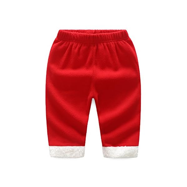 AIKSSOO 3Pcs Toddler Baby Christmas Outfit Set Santa Costume Belt Shirt+Pants Set Size 90(12-18M) (red) - Image 6