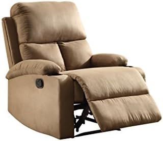 ComfortScape Modern Recliner Chair with Cup Holder, Light Brown Microfiber
