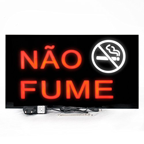 Placa De Led Não Fume Letreiro Luminoso Não Fume Neon Proibido Fumar