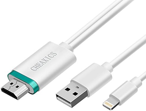 Lightning to HDMI, iPhone to HDMI Cable, Lightning Digital AV 6.0ft 1080P HDTV Adapter for iPhone,iPad,iPod,Projector, Plug and Play (white)