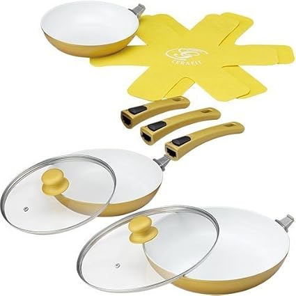 Amazon.com: Shop Japan Cerafit Deluxe Set IH-compatible Ceramic Frying Pan: Kitchen & Dining