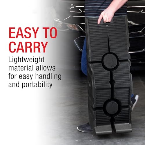XTECH Car Ramps 2 PCS, Universal Drive 3 Ton Lifting Capacity, Portable High Lift Ramps for Vehicle Repair Places, Heavy Duty