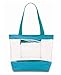 Clear Tote Bag With Zipper and Interior Pocket Clear Purse Medium Size (Turquoise)