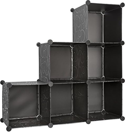 Lightweight Portable Wardrobe Storage Bins Organizer / Cabinet Basket Shelf | Household Office Cubeic Book Organization | Easy Assembly DIY-6 Cube | Flexible 1,2,3,4,5,6 Tiers | Offices Box Declutter
