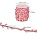 Tenn Well Burlap Leaf Ribbon, 66 Feet 5mm Natural Jute Twine with Artificial Leaves for Crafts Wedding Gardening Party Home Decor (Pink)