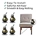 OfficeLogixShop - 4-Pack 2-inch Antique Gold Ball Caster with Wood Stem and Socket - Suitable for Sofa, Table, Chairs and Other Furniture | 1 Year Limited Warranty |